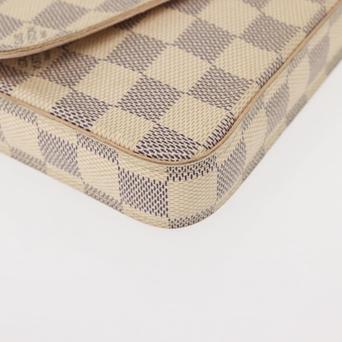 Louis Vuitton Felicie Pochette Damier, WHITE, CANVAS, Clutche & pouche