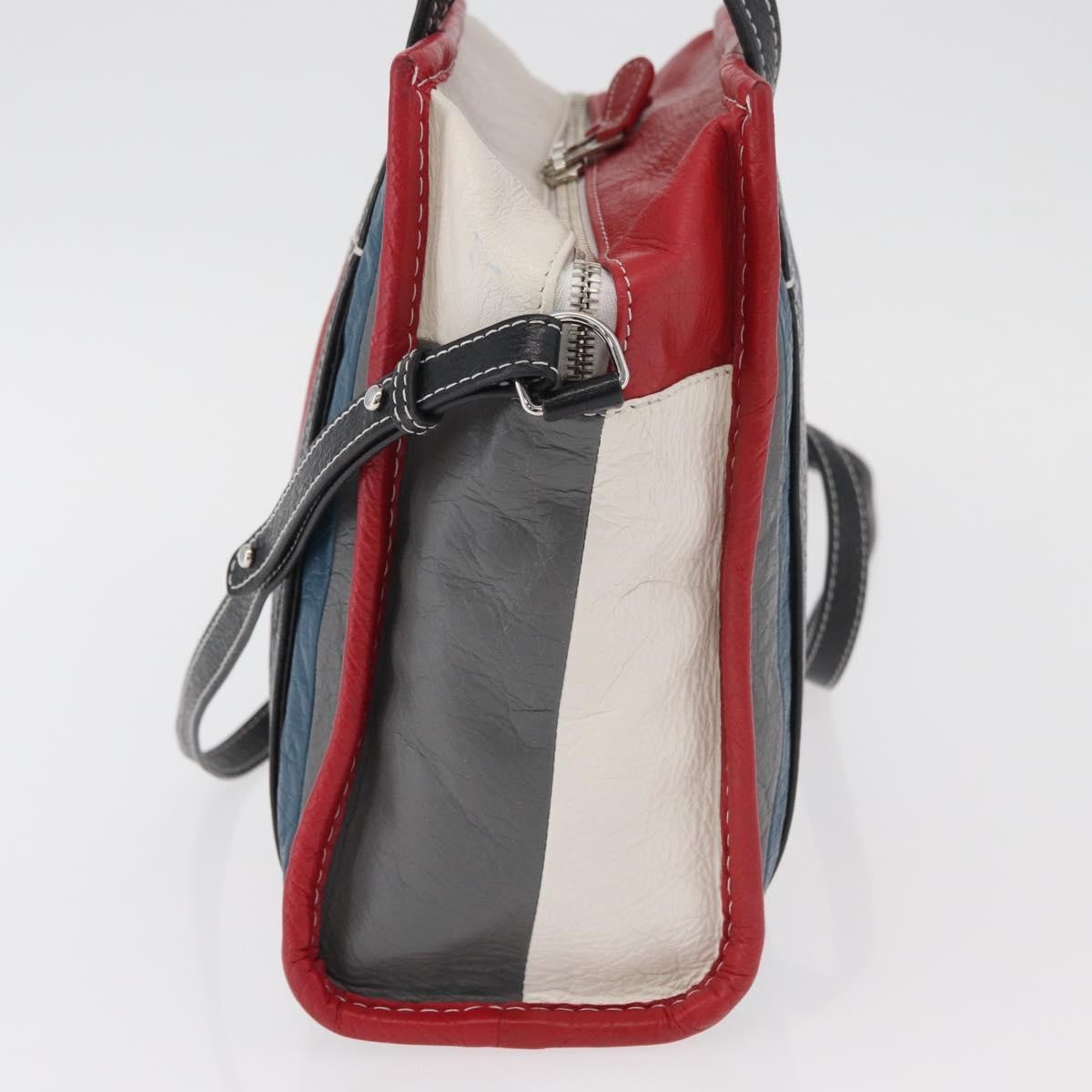 Balenciaga Bazar Convertible Tote Striped Leather, Multicolour, Leather, Handbag