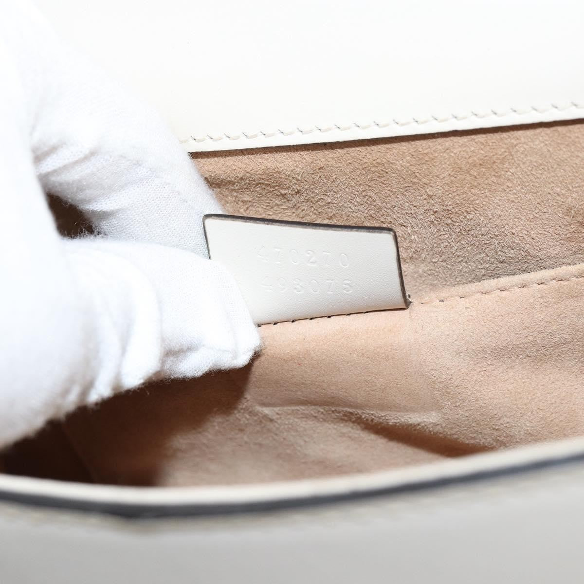 Gucci Sylvie Top Handle Bag Leather, WHITE, LEATHER, Handbag