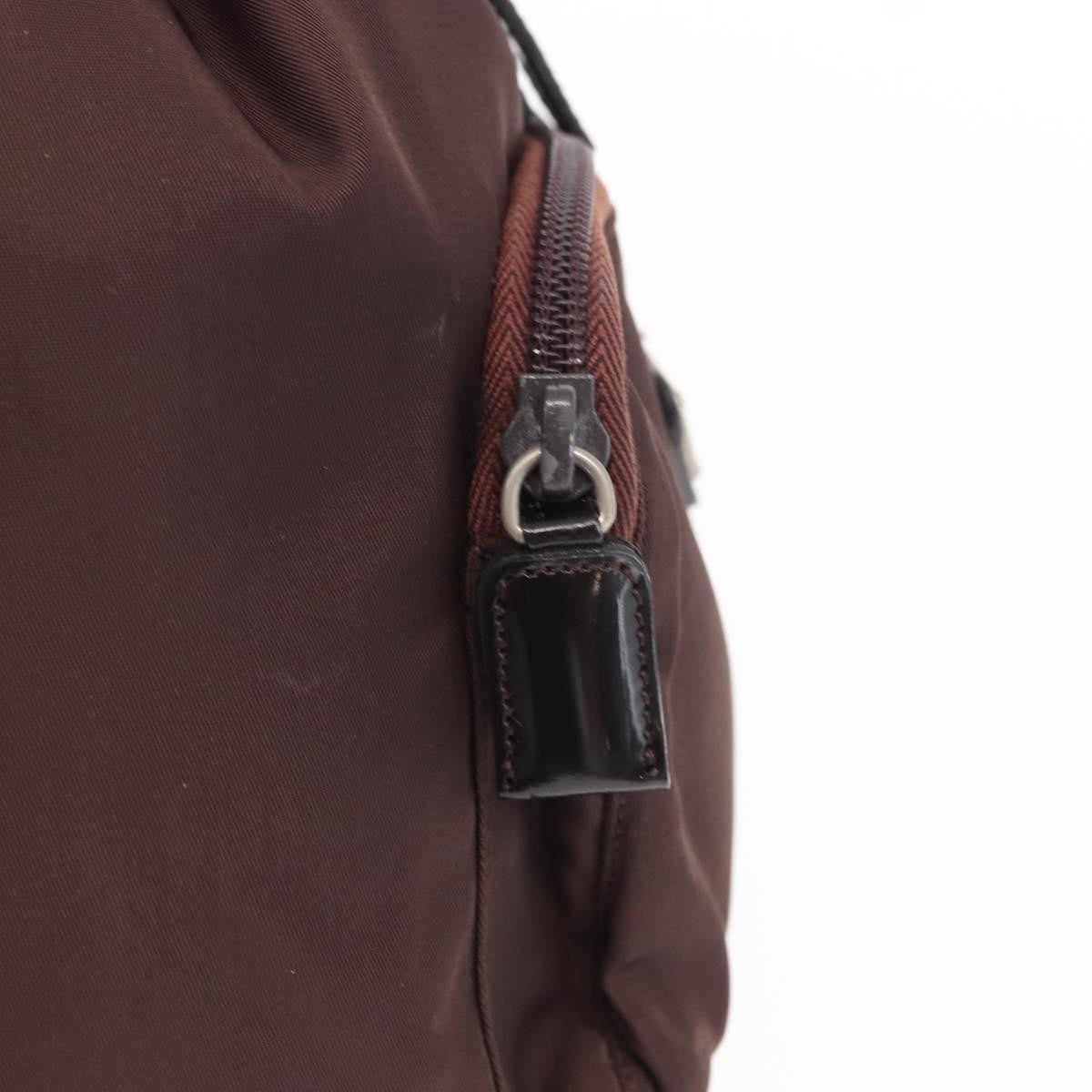 Prada Front Pocket Backpack Tessuto, BROWN, NYLON, Backpack