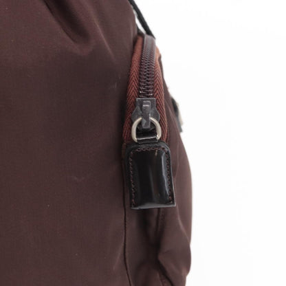Prada Front Pocket Backpack Tessuto, BROWN, NYLON, Backpack
