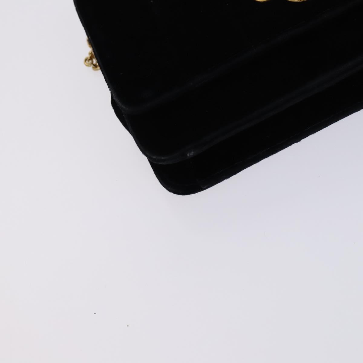 Chanel Wallet on Chain Quilted Velvet, BLACK, VELVET, Shoulder bag