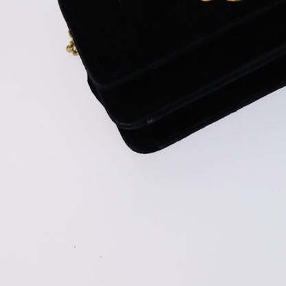 Chanel Wallet on Chain Quilted Velvet, BLACK, VELVET, Shoulder bag