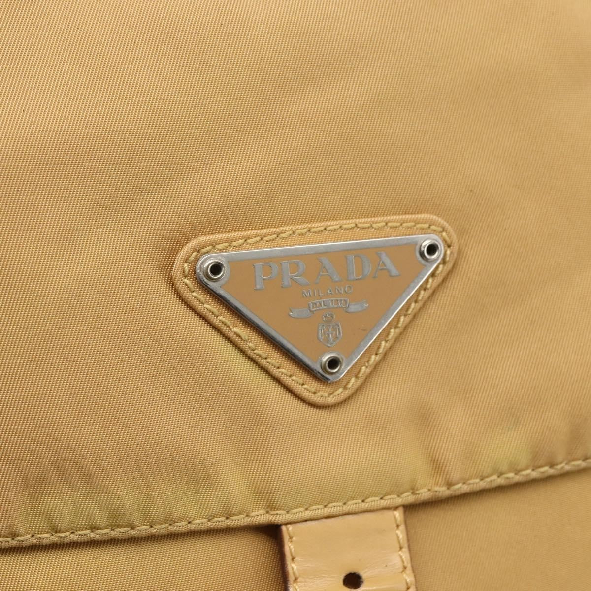 Prada Buckle Messenger Bag Tessuto, BEIGE, NYLON, Shoulder bag