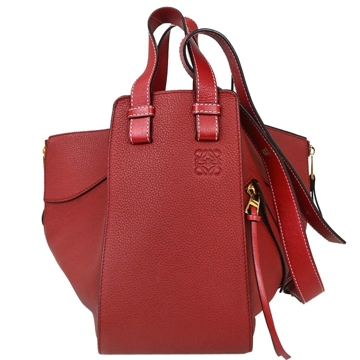 Loewe Hammock Bag Leather, RED, LEATHER, Handbag