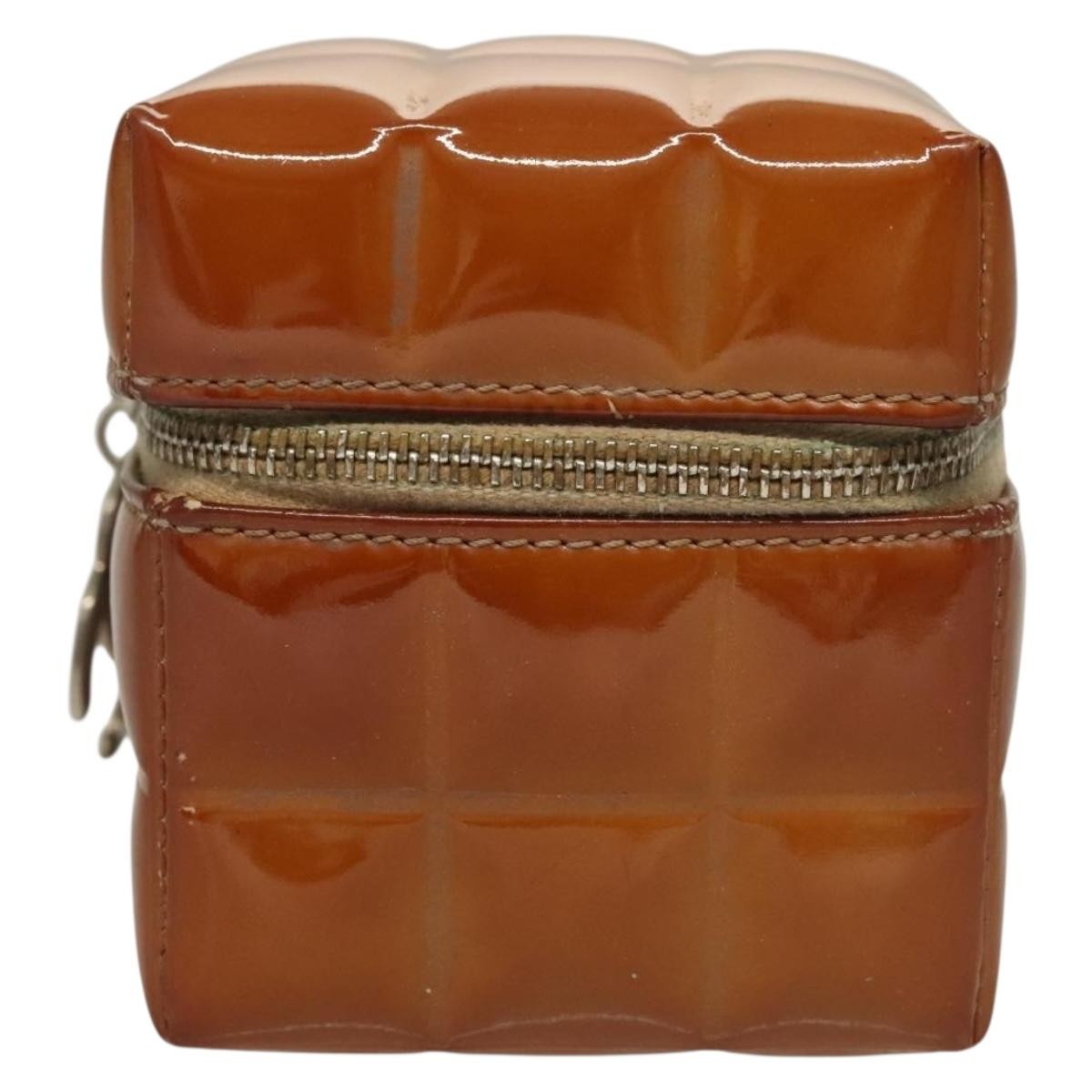 Chanel Rubiks Cube Wristlet Quilted Patent, BROWN, PATENT_LEATHER, Clutche & pouche