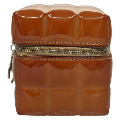 Chanel Rubiks Cube Wristlet Quilted Patent, BROWN, PATENT_LEATHER, Clutche & pouche