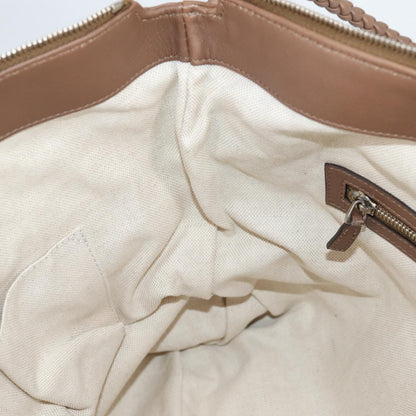 Gucci Braided Strap Zip Messenger Leather, BROWN, LEATHER, Shoulder bag