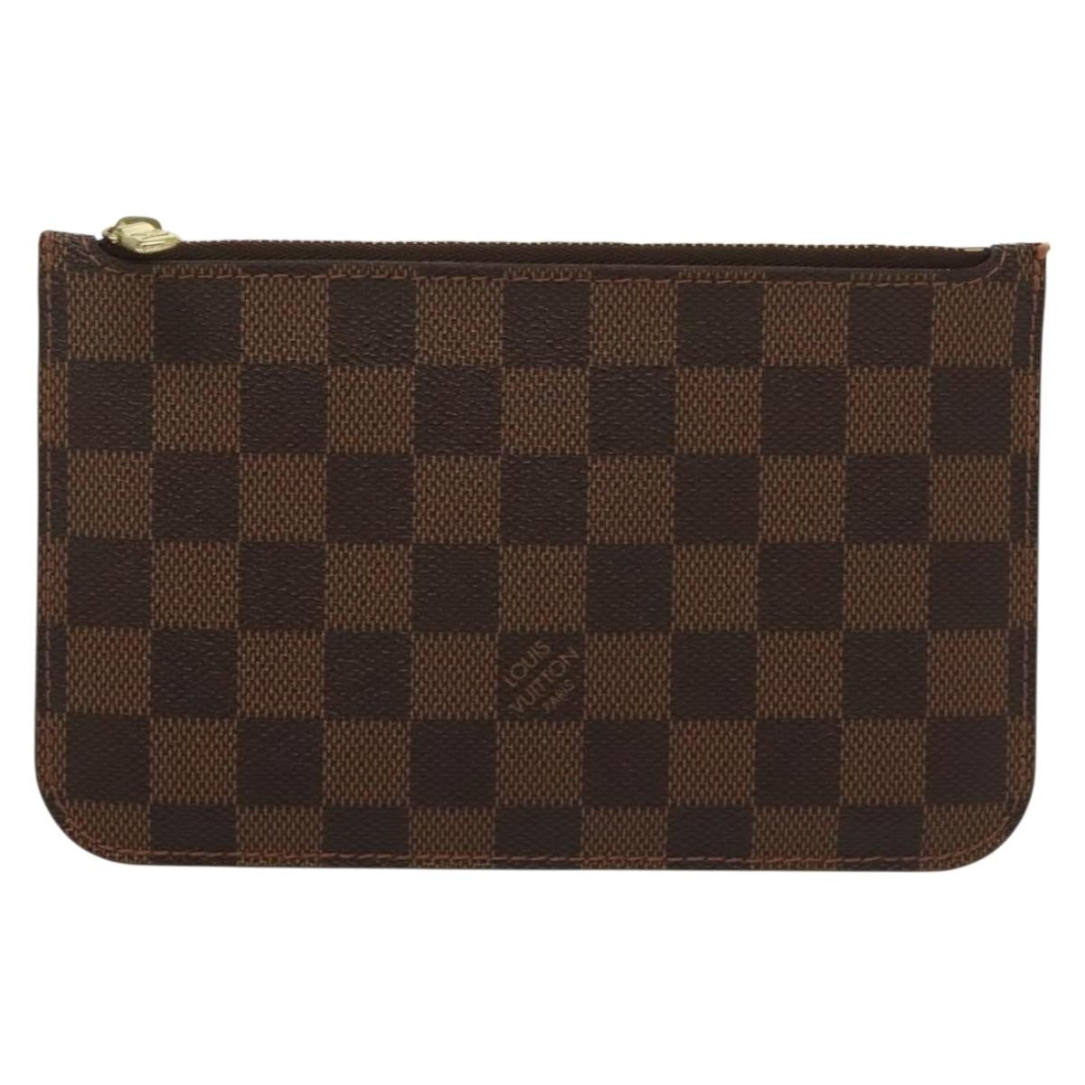 Louis Vuitton Neverfull Pochette Damier, BROWN, CANVAS, Tote bag