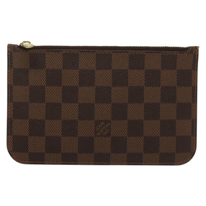 Louis Vuitton Neverfull Pochette Damier, BROWN, CANVAS, Tote bag