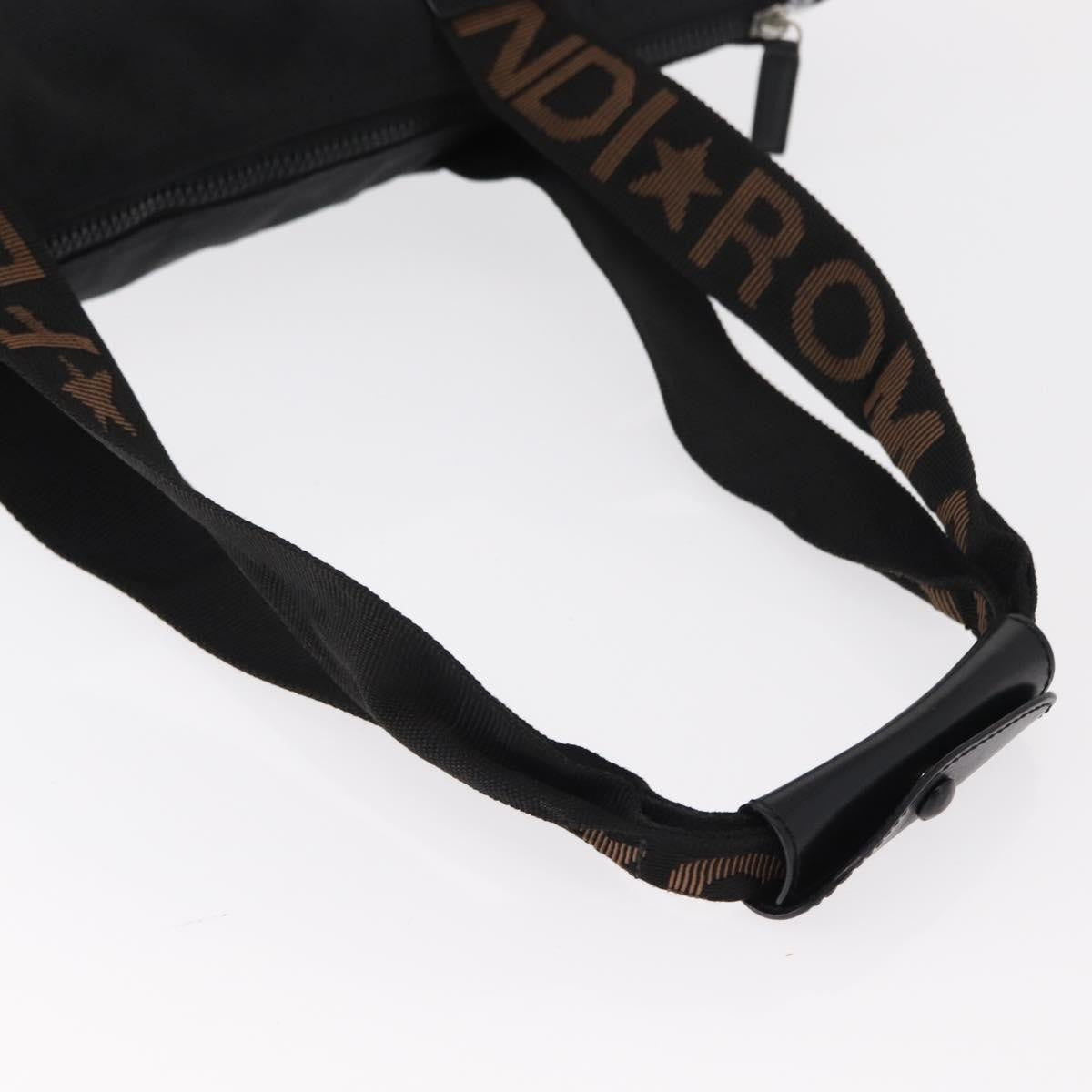 Fendi Vintage Convertible Logo Weekender Nylon, BLACK, NYLON, Tote bag