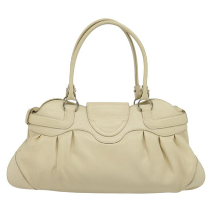 Salvatore Ferragamo Marisa Satchel Leather, BEIGE, LEATHER, Tote bag