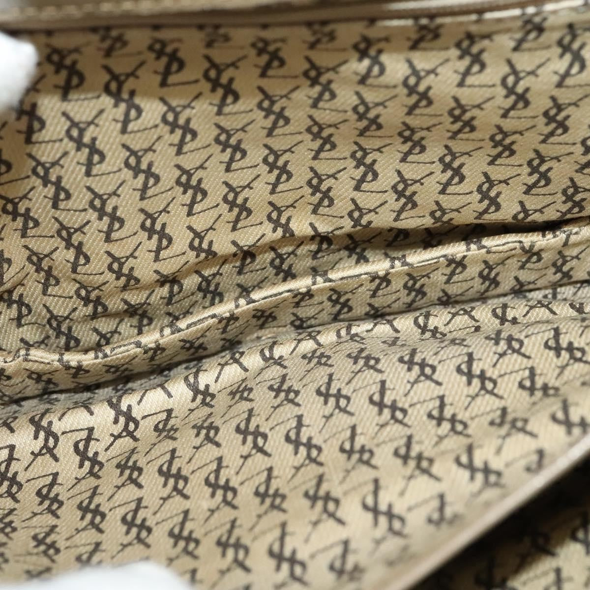 Saint Laurent Buckle Flap Crossbody Bag Canvas, BEIGE, CANVAS, Shoulder bag