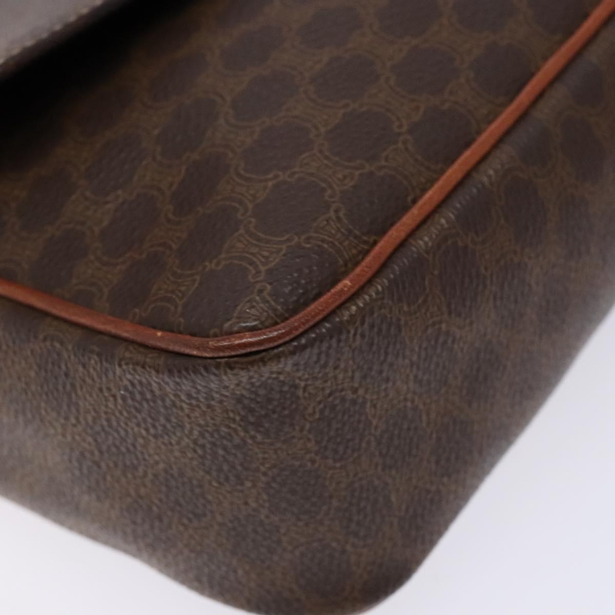 Celine Macadam Shoulder Bag PVC Leather, BROWN, CANVAS, Shoulder bag