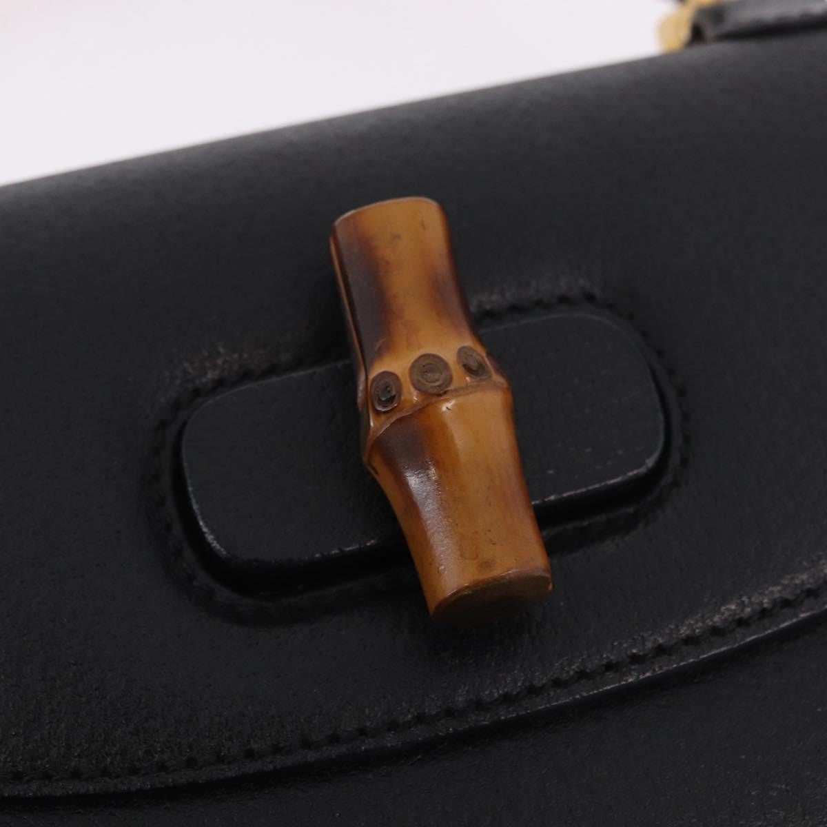 Gucci Bamboo 1947 Top Handle Bag Leather, Black, Leather, Handbag