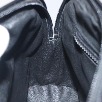 Celine Circle Logo Handbag Leather, BLACK, LEATHER, Handbag