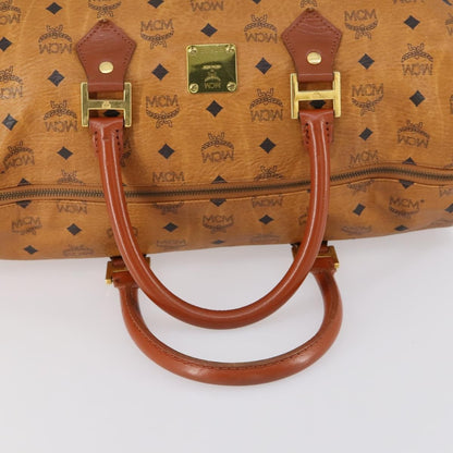 MCM Vicetos travel bag logogram boston, BROWN, CANVAS, Travel bag
