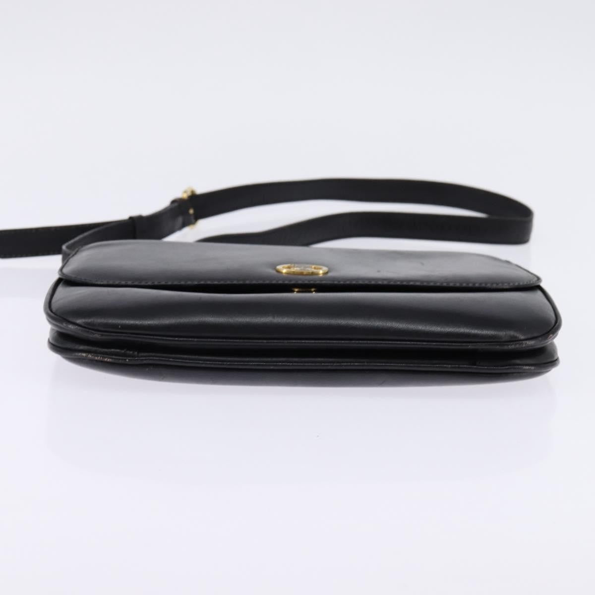 Celine Vintage Triomphe Shoulder Bag Leather, BLACK, LEATHER, Shoulder bag