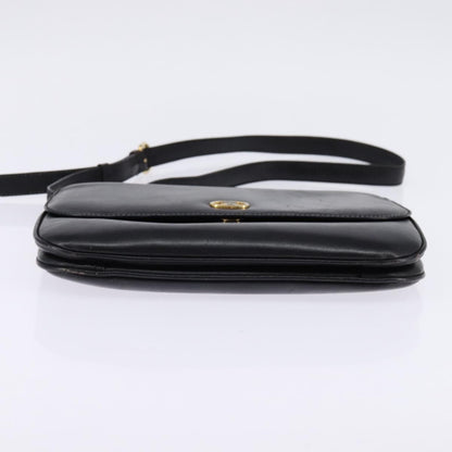 Celine Vintage Triomphe Shoulder Bag Leather, BLACK, LEATHER, Shoulder bag