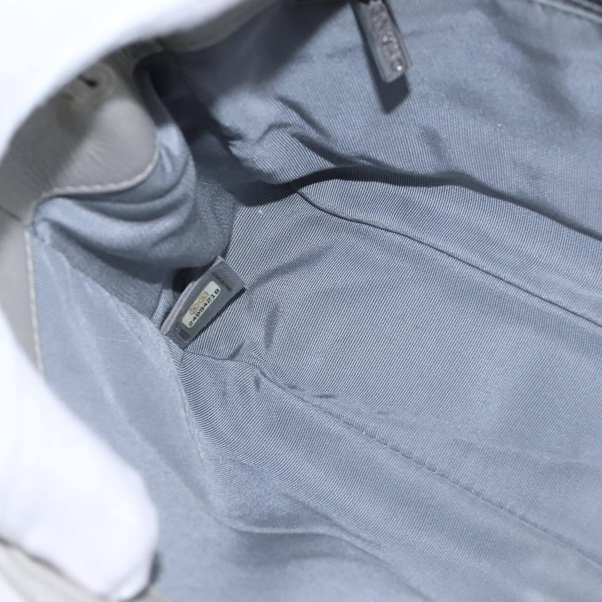 Chanel Vintage Classic Single Flap Bag Stitched Calfskin, GRAY, LEATHER, Shoulder bag