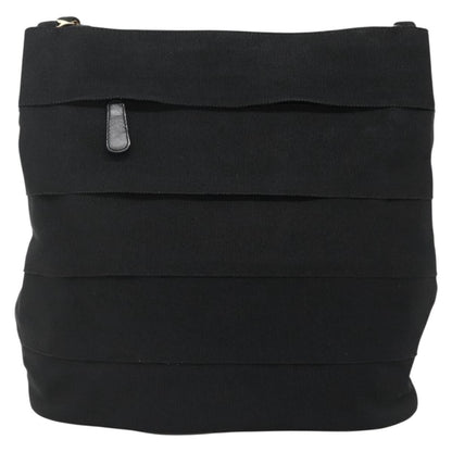 Salvatore Ferragamo Vala Shoulder Bag Canvas, BLACK, CANVAS, Shoulder bag