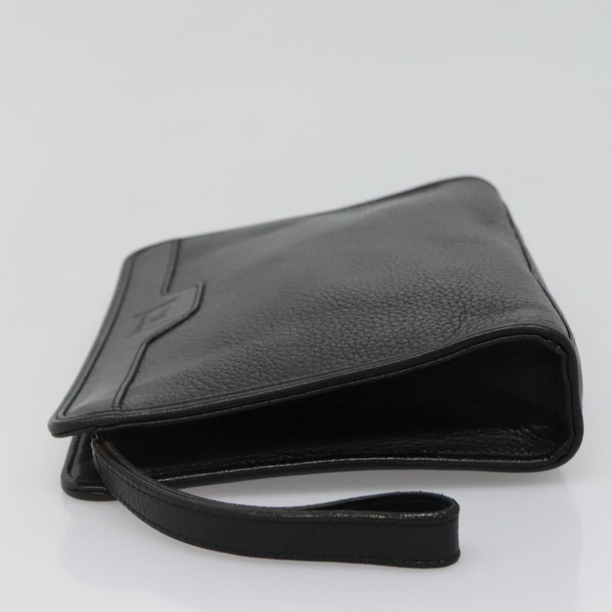 Burberry Zip Clutch Leather, BLACK, LEATHER, Clutche & pouche