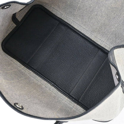 Hermes Garden Party Tote Canvas and Leather, GRAY, CANVAS, Tote bag