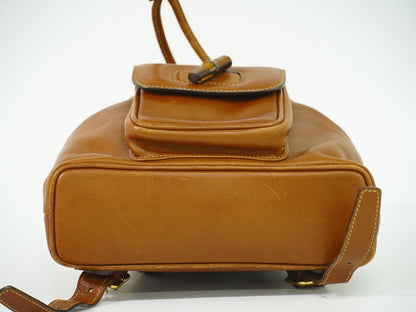 Gucci Vintage Bamboo Backpack Leather, BROWN, LEATHER, Backpack