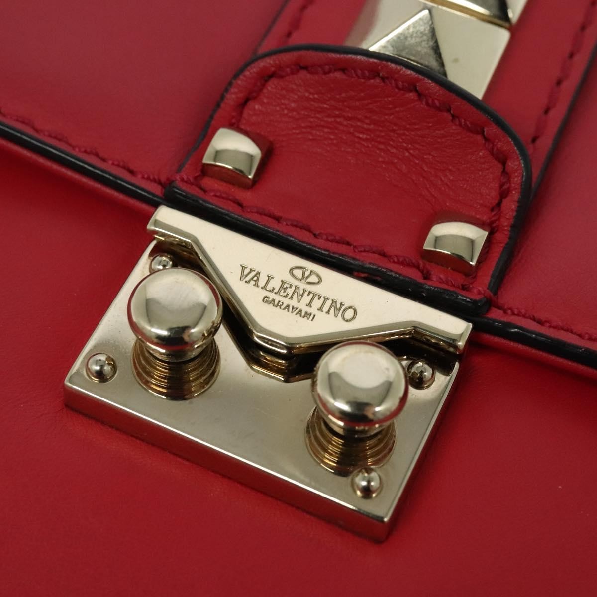 Valentino Garavani Rolling Rockstud Glam Lock Shoulder Bag Leather, PINK, LEATHER, Shoulder bag