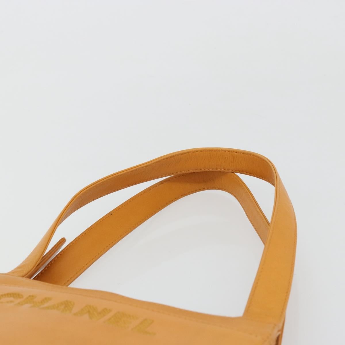 Chanel Vintage Logo Tote Leather, Camel, Leather, Tote Bag