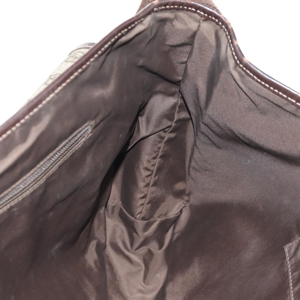 Gucci Interlocking G Messenger Bag GG Coated Canvas, BROWN, PVC, Crossbody bag