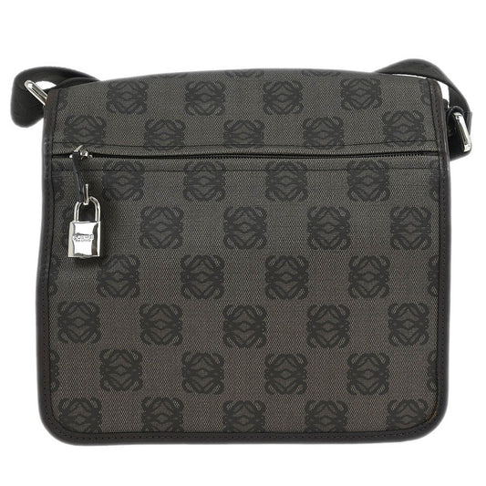 Loewe Flap Messenger Bag Canvas, BROWN, PVC, Shoulder bag