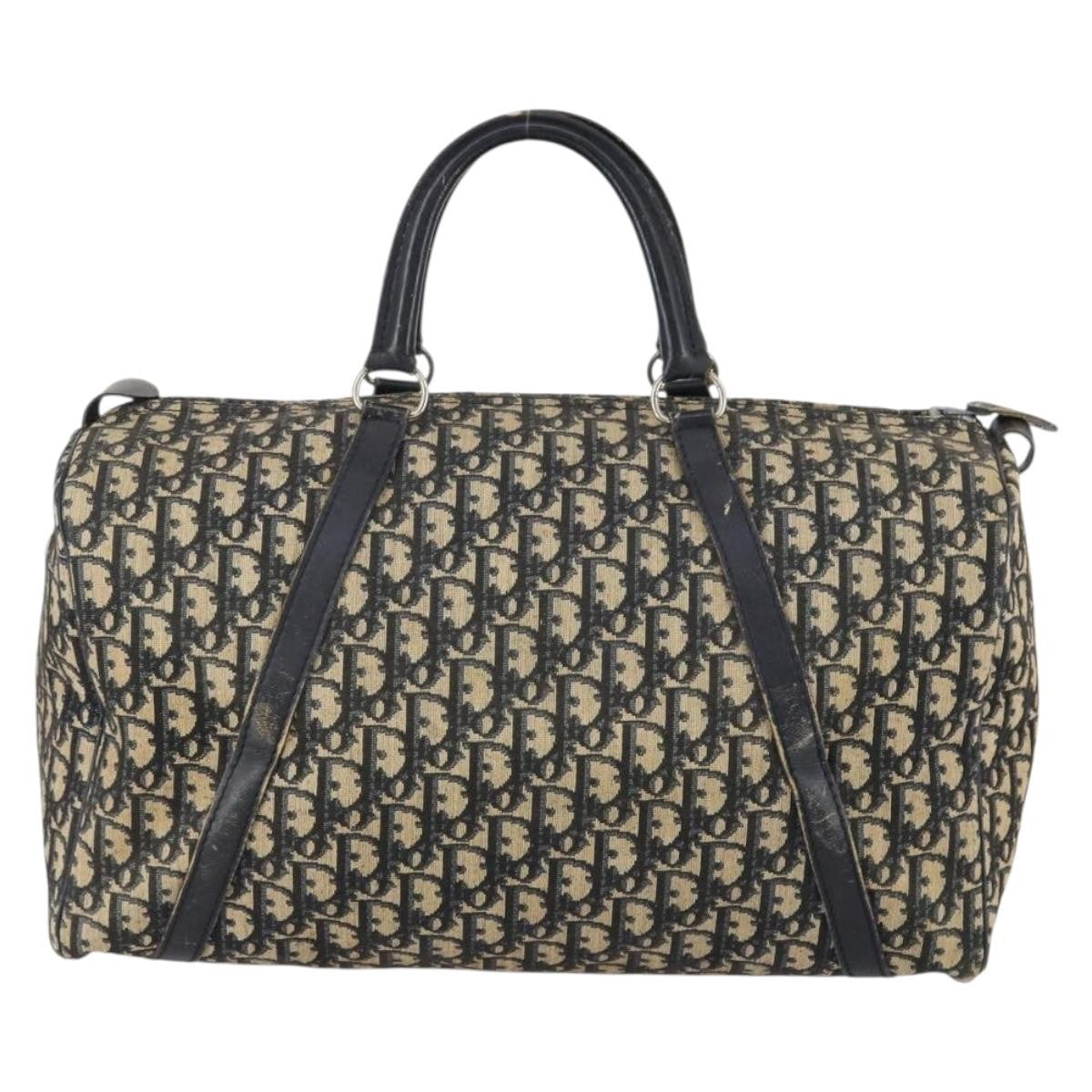 Christian Dior Vintage Trotter Boston Bag Diorissimo Canvas, NAVY, CANVAS, Travel bag