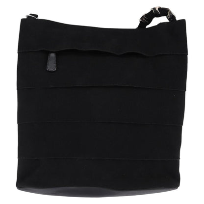 Salvatore Ferragamo Vala Shoulder Bag Canvas, BLACK, CANVAS, Shoulder bag