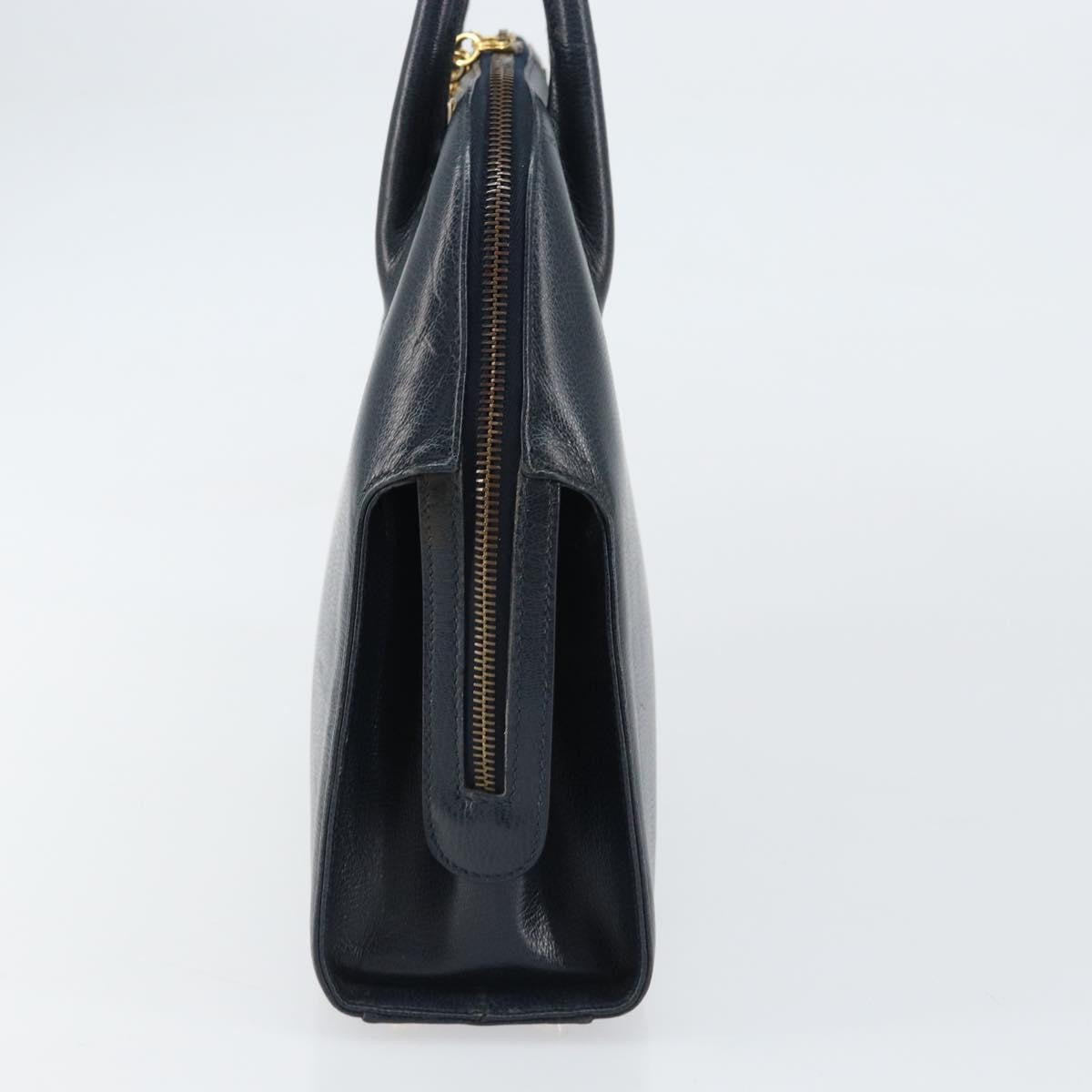 Salvatore Ferragamo Gancini handbag Leather, NAVY, LEATHER, Handbag