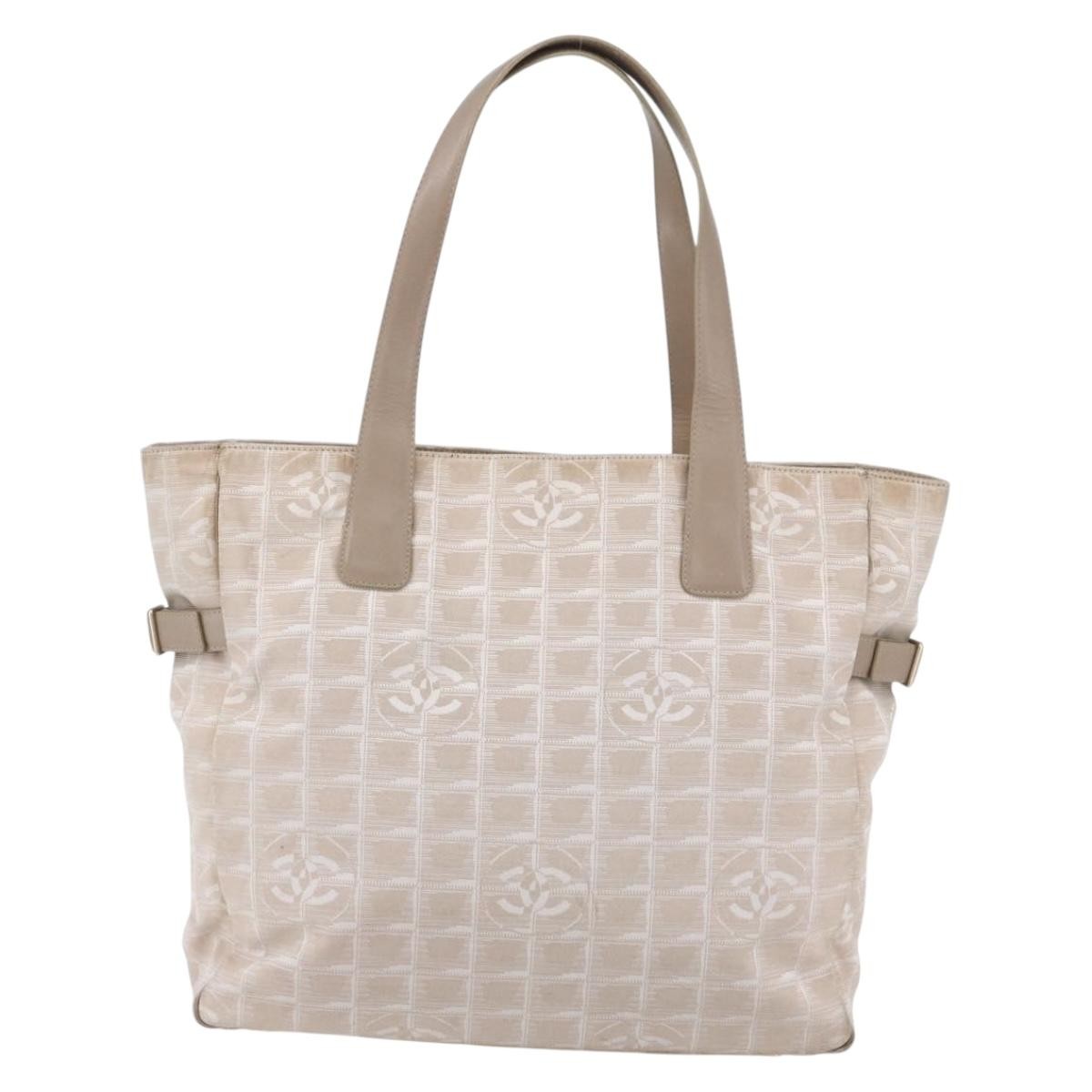 Chanel Travel Line Tote Nylon, BEIGE, NYLON, Tote bag