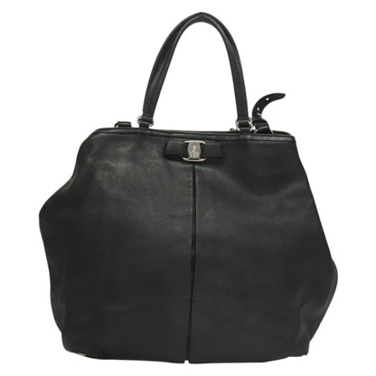 Salvatore Ferragamo Vara bow tote Leather, BLACK, LEATHER, Tote bag