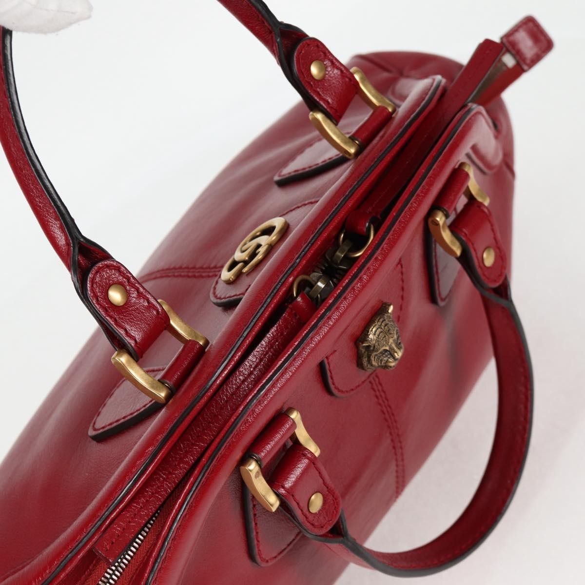 Gucci Rebelle leather red leather, RED, LEATHER, Handbag