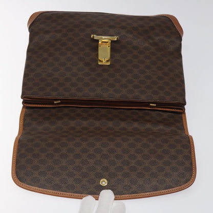 Celine Macadam Handbag Macadam with leather, BROWN, CANVAS, Handbag