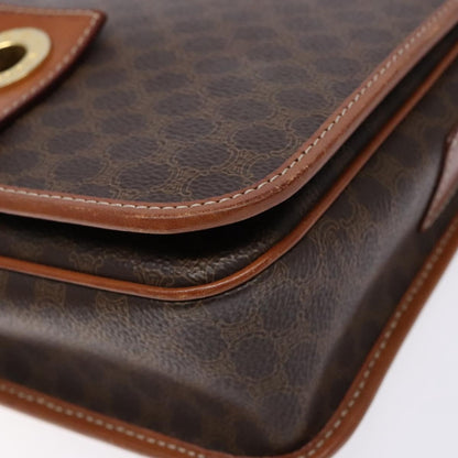 Celine Macadam Shoulder Bag PVC Leather, BROWN, CANVAS, Shoulder bag