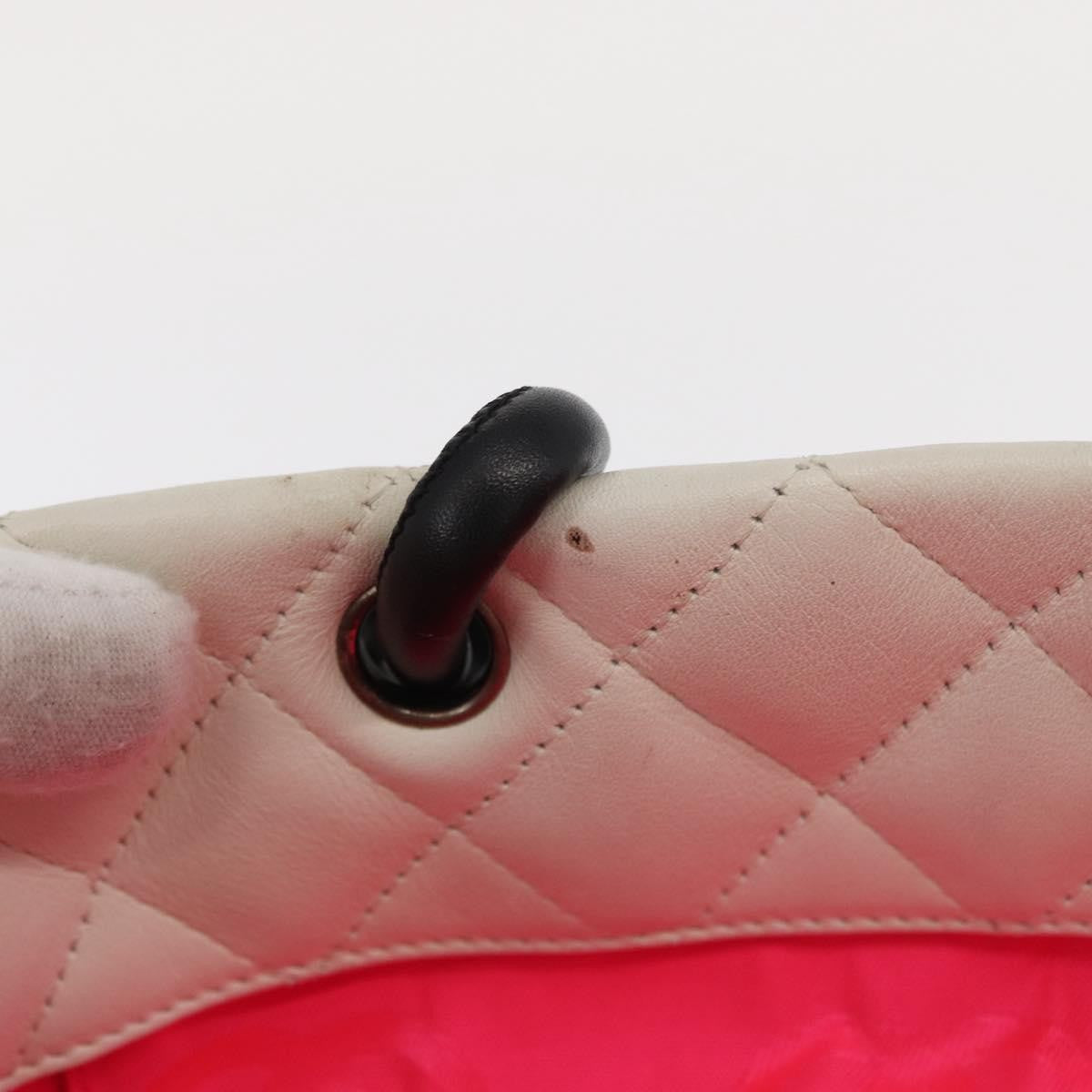 Chanel Cambon Tote Quilted Leather, WHITE, LEATHER, Tote bag