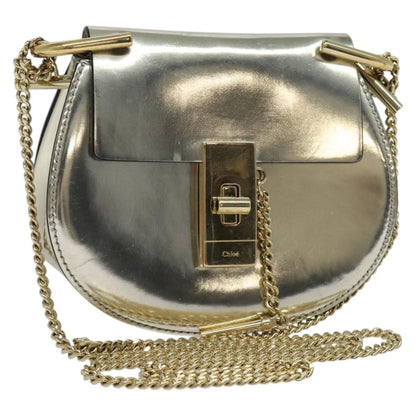 Chloe Drew Shoulder Bag Leather, SILVER, LEATHER, Shoulder bag