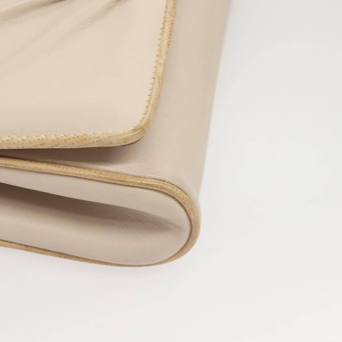 Celine Flap Shoulder Bag Leather, BEIGE, LEATHER, Shoulder bag