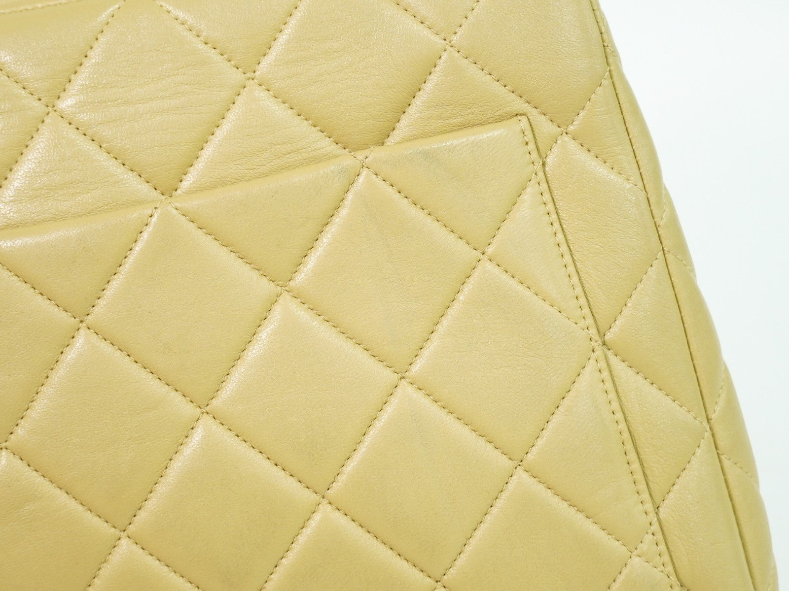 Chanel Vintage Tote Leather, BEIGE, LEATHER, Tote bag