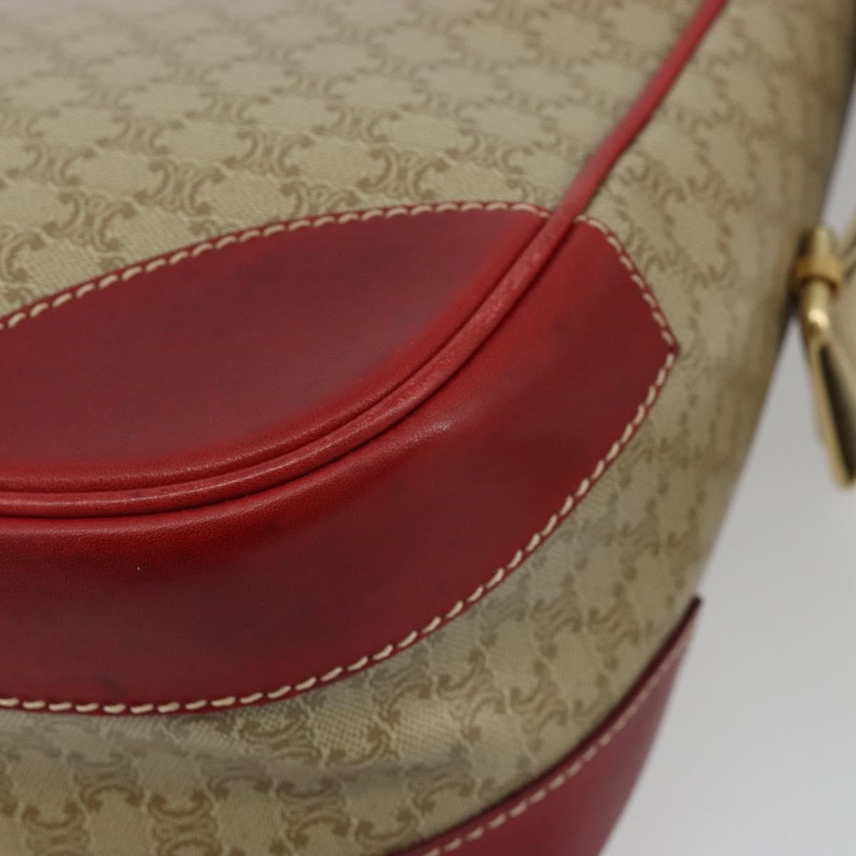 Celine Macadam Shoulder Bag PVC Leather, Beige, Canvas, Shoulder Bag