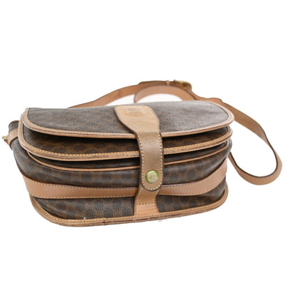 Celine Macadam Shoulder Bag Canvas, BROWN, CANVAS, Shoulder bag