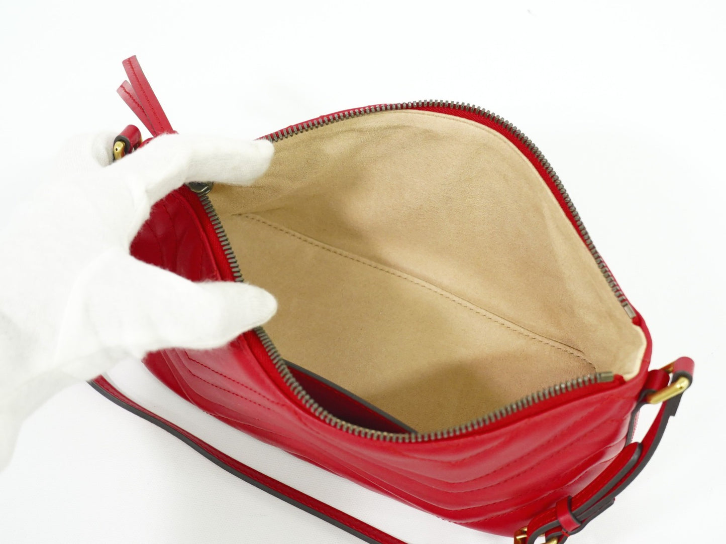 Gucci GG Marmont Shoulder Bag Leather, RED, LEATHER, Shoulder bag