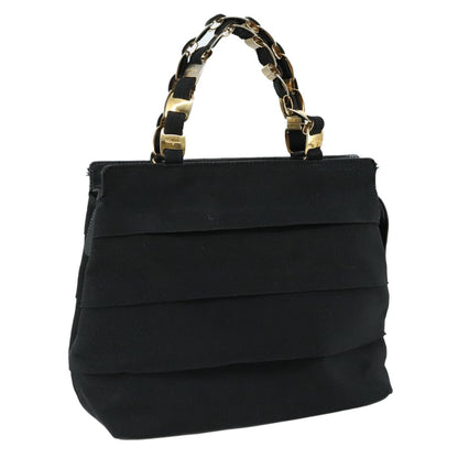 Salvatore Ferragamo Vala Handbag Canvas, BLACK, CANVAS, Handbag