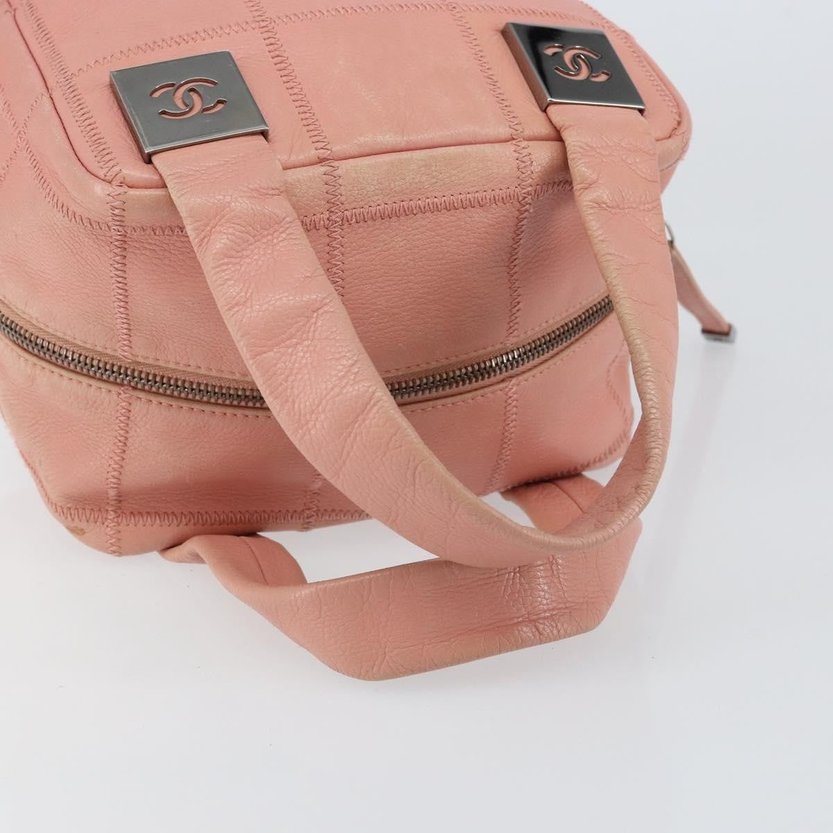 Chanel Chocolate Bar CC Bowler Bag Caviar skin, PINK, LEATHER, Handbag