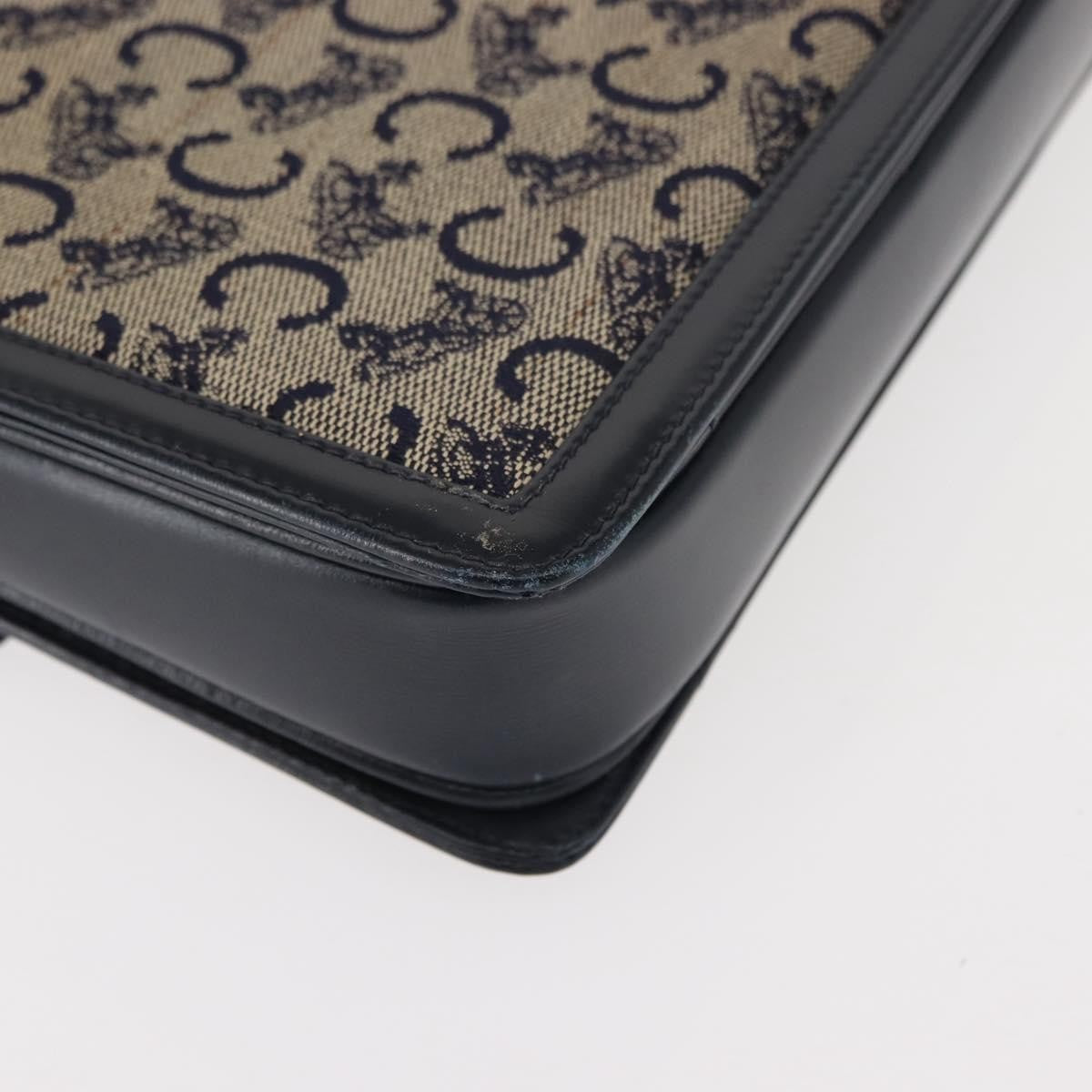 Celine C Sulky Shoulder bag Canvas and Leather, NAVY, CANVAS, Shoulder bag